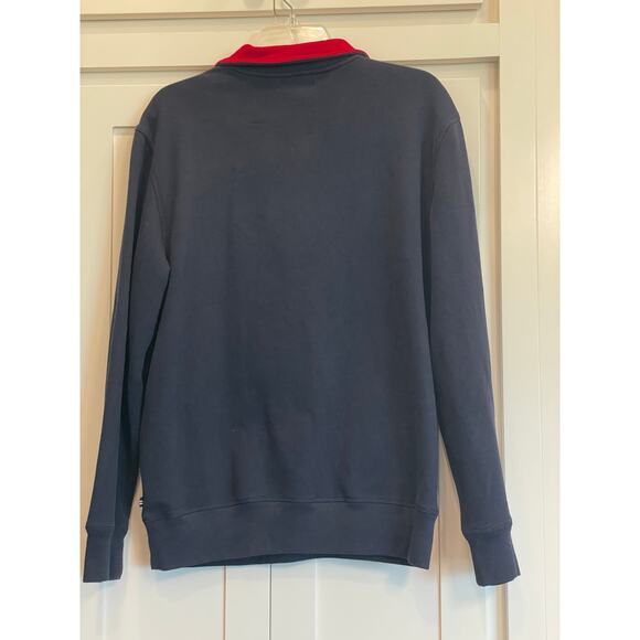 Nautica Navy and  Red 3/4 zip fleece lined sweatshirt Med. - Picture 2 of 12